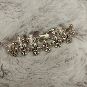 Sterling Silver Fleur de Lis Bracelet